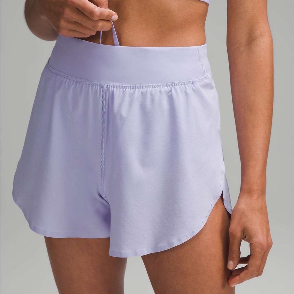 Lululemon Athletica fast and free Purple Athletic Shorts High Waist Lightweight